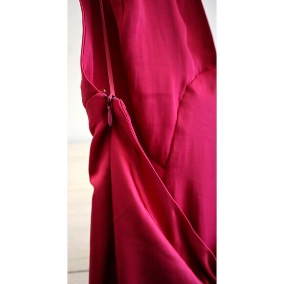 Free People OB1874583 Women's Sz Small Pink Satin Halter Low Back Maxi Dress - Picture 7 of 13